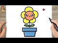 How to draw a cute flower pot easy for kids and toddlers