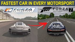 FASTEST Car In Every Forza Motorsport 1,2,3,4,5,6,7 (Stock) l Evolution of Fastest Car in FM 1-7