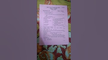 Class 7 english Half yearly exam paper 2021