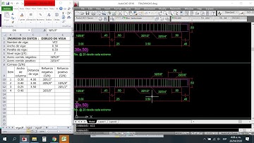 Dibujo de vigas estructurales Excel - Autolisp