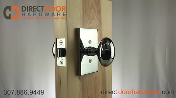 Emtek Egg Knob with Rectangular Rosette in Polished Chrome