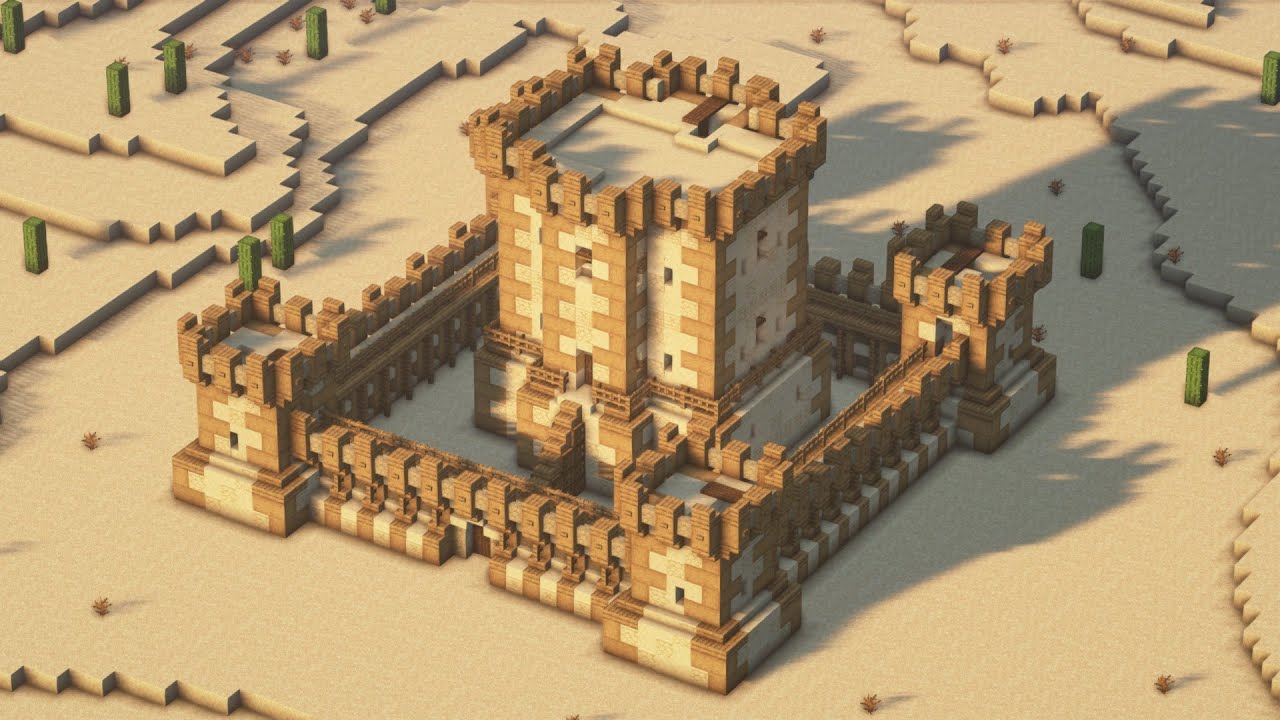 Minecraft 砂漠の砦の作り方 How To Build A Medieval Desert Fortress Youtube