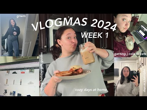 VLOGMAS WEEK 1 | december plans, getting j cole tickets, days as a hairstylist & deep talks