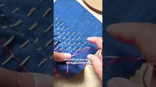 Day 5 - adding contrast stitches to make Kawati Kikkōzashi - (hexagon stitch variation)
