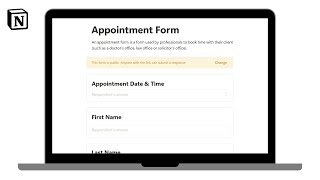 Appointment Form | How to track appointment requests from clients in @Notion