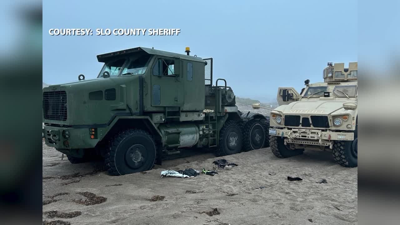 Military vehicle involved in SLO County pursuit reported stolen - YouTube