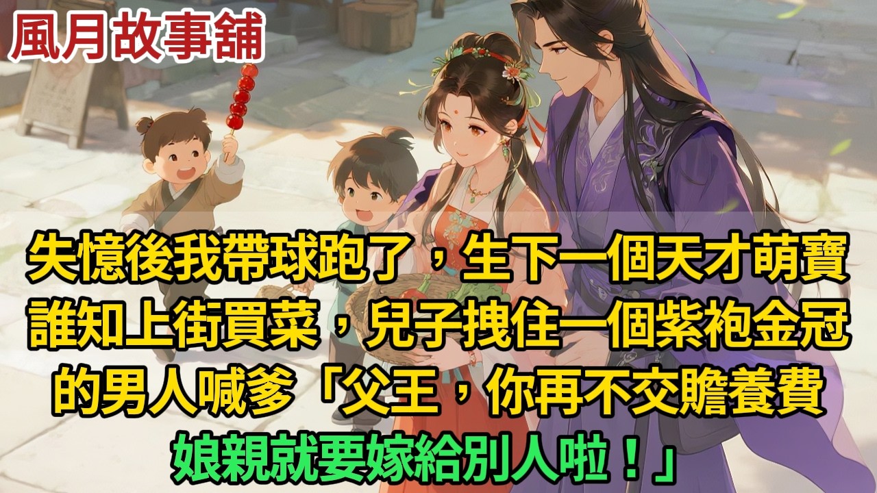 失憶後我帶球跑了，生下一個天才萌寶。誰知上街買菜，兒子拽住一個紫袍金冠的男人喊爹「父王，你再不交贍養費娘親就要嫁給別人啦！」#古言 #小说 #爽文 #故事 #完結 #一口气看完 #原创