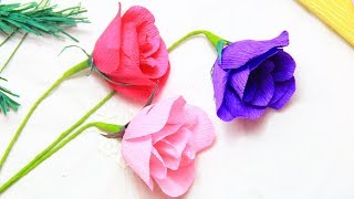 How to make paper flowers rose easy/ Paper Flowers Making