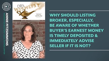 DB Wish List: Timely Earnest Money Deposit