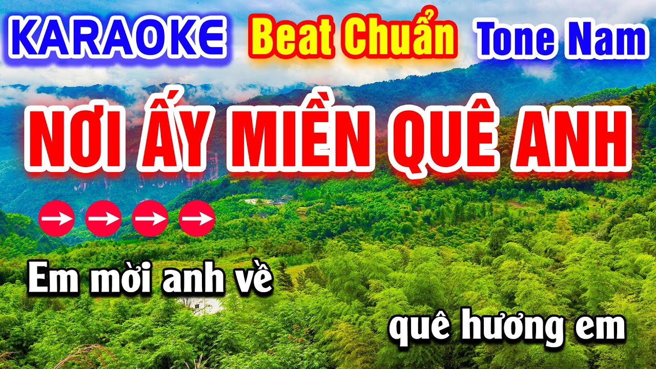 Nơi Ấy Miền Quê Anh Karaoke Beat Chuẩn Tone Nam -  Hà My Karaoke