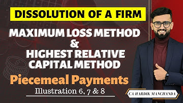 CA Foundation Accounts - Dissolution of a Firm | Piecemeal Payments | All Methods Covered |