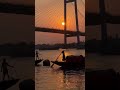 Sunset View from Kolkata’s New Bridge 🌇 #tranding #shortvideo #travelvlog #kolkata #sunset #shorts