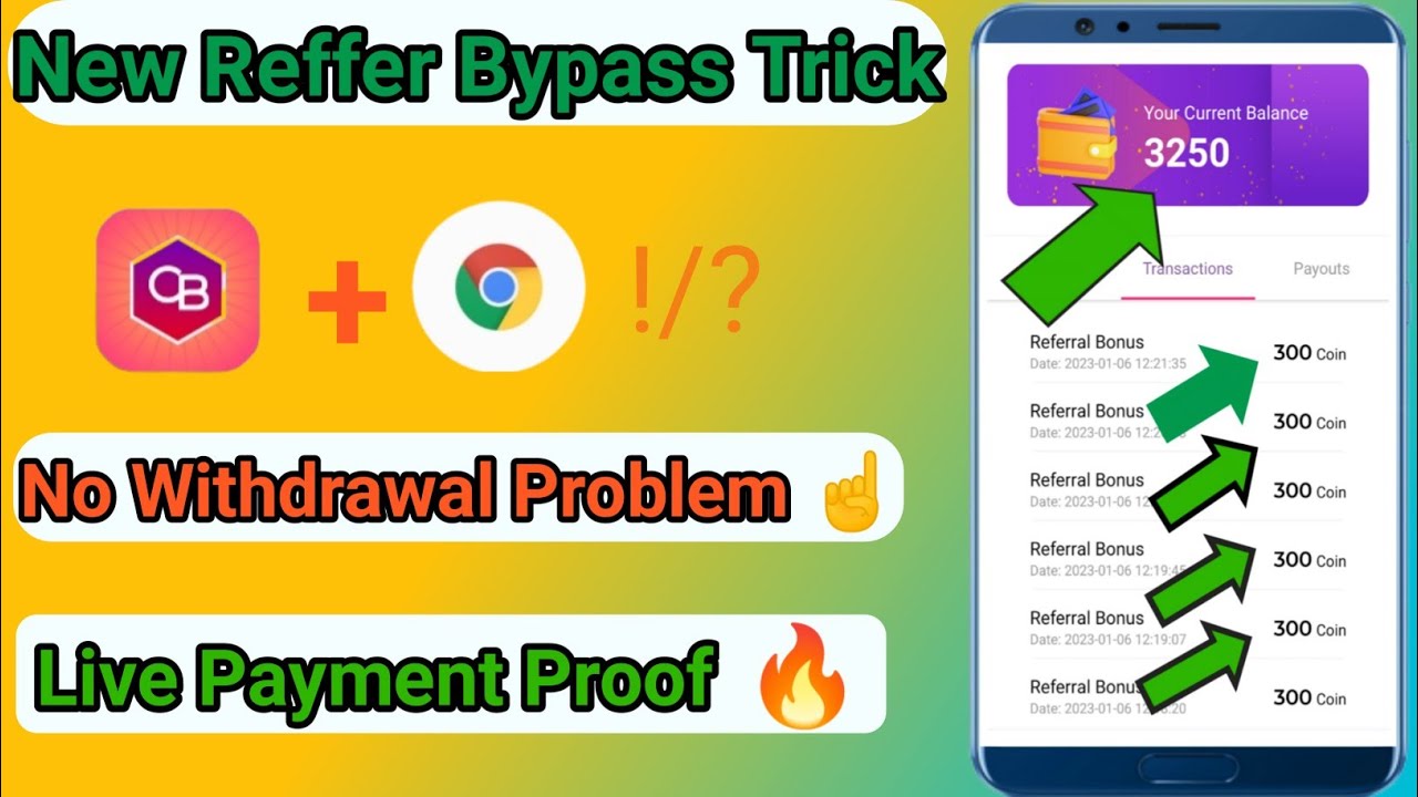 🔥🔴New Reffer Bypass Trick😱 Unlimited Bug Tricks 🔴 Live Payment Proof 🔥 Without Investment