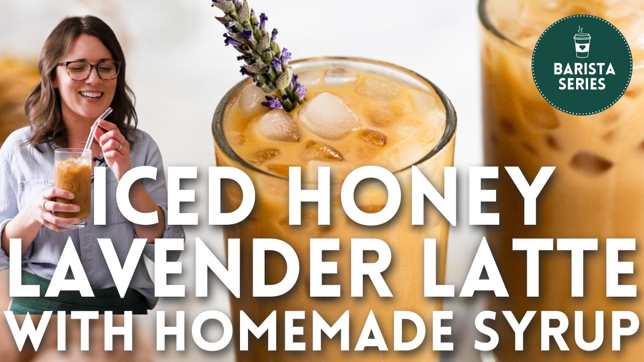 Iced Honey Lavender Latte with Homemade Syrup (No Equipment)
