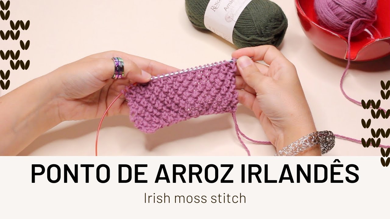 Tricotar o Ponto de Arroz Irlandês (Irish moss stitch)