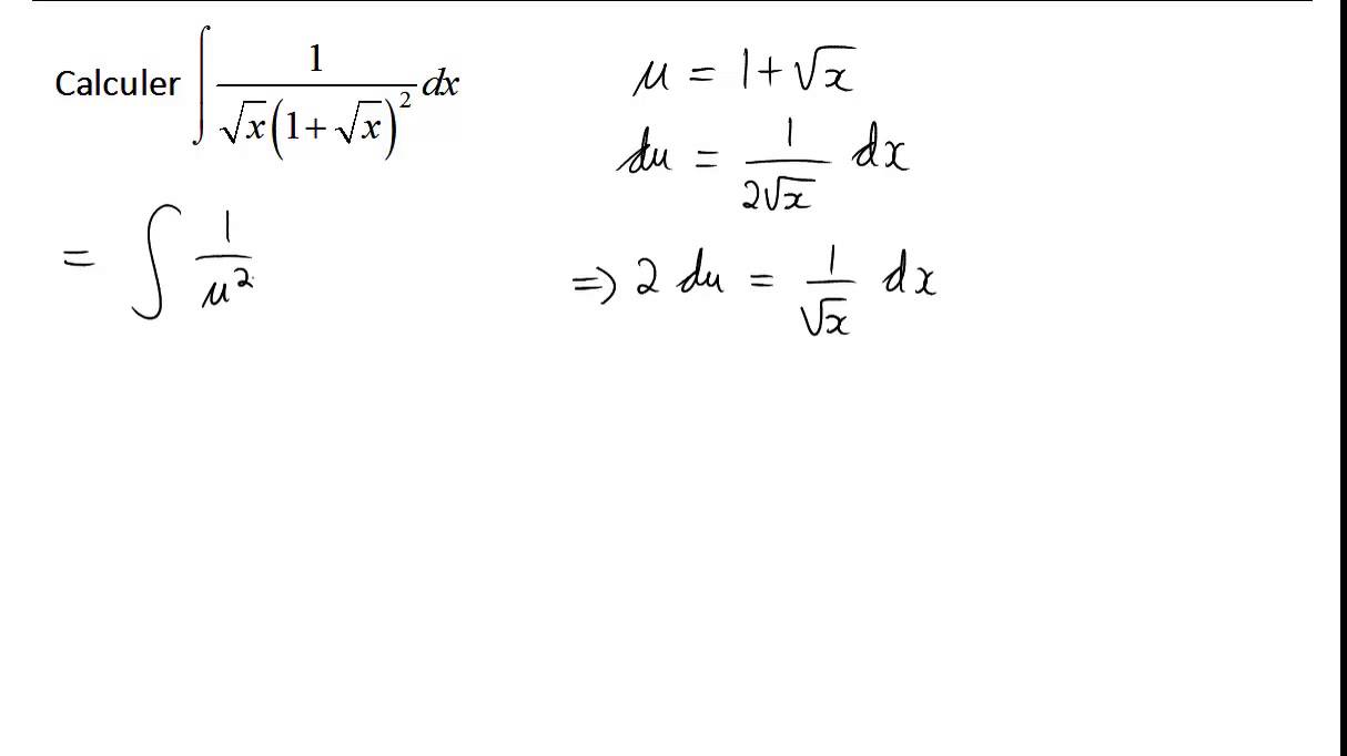 Intégration par changement de variable 3 YouTube