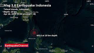Light Mag. 3.6 Earthquake - Maluku Sea, 69 km South of Pulau Kaburuang Island, Sulawesi Utara, Ind