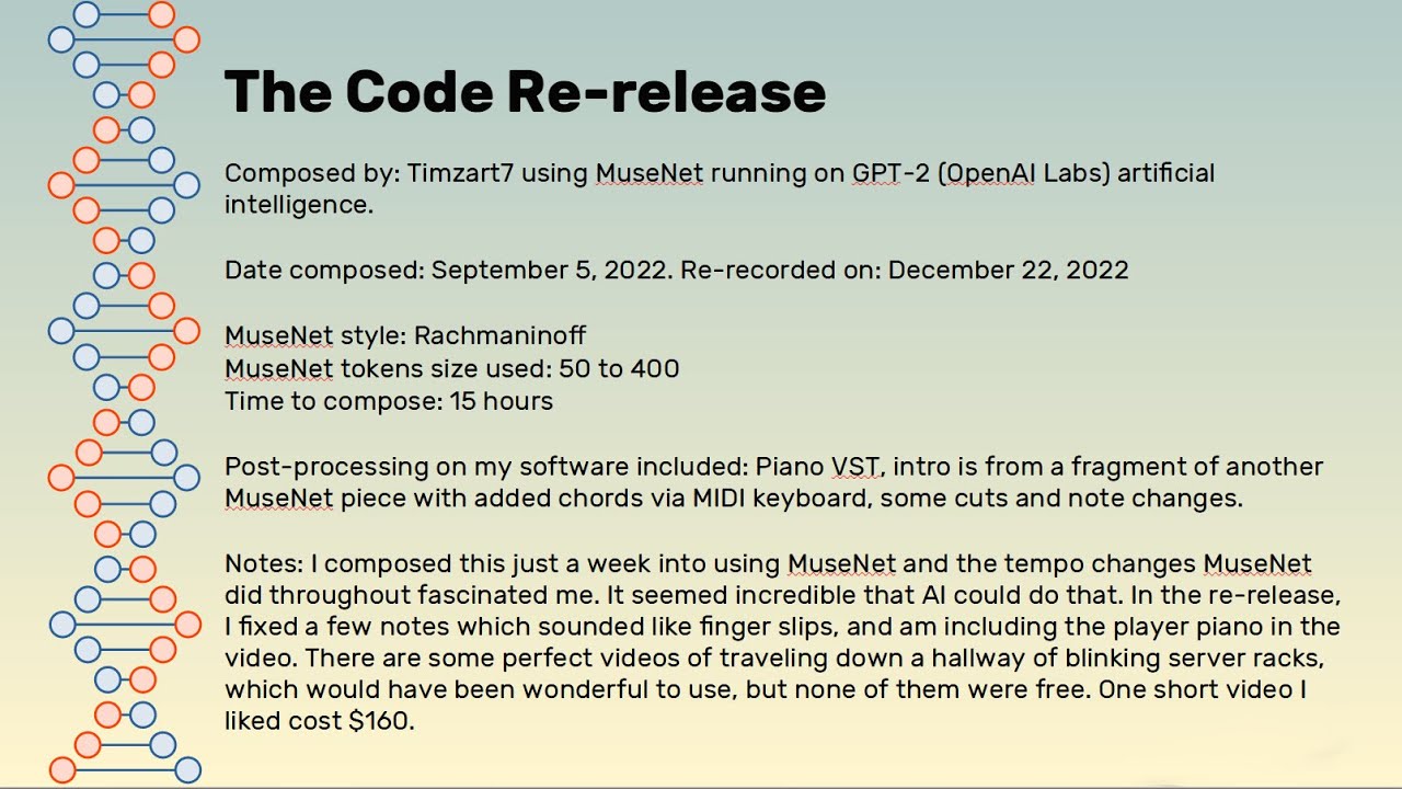 The Code -- composed using MuseNet artificial intelligence - YouTube