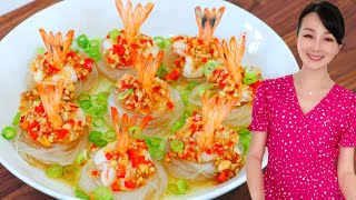 Steamed Shrimp with Glass Noodles by CiCi Li