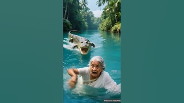 Indian woman soldier fights crocodile to save her mother 😭 #ai #army #save #crocodile