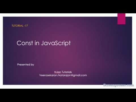 Tutorial 17 - JavaScript Constant