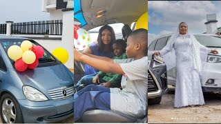 AGAIN! 13YR-OLD DAUGHTER OF ACTRESS LAIDE BAKARE SURPRISE BROTHER WITH A BENZ CAR ON HIS BIRTHDAY