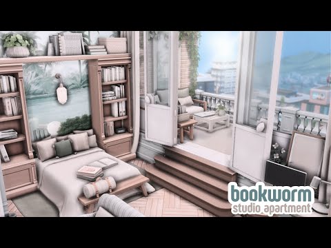 BOOKWORM STUDIO APARTMENT | The Sims 4 apartment renovation [speed build]