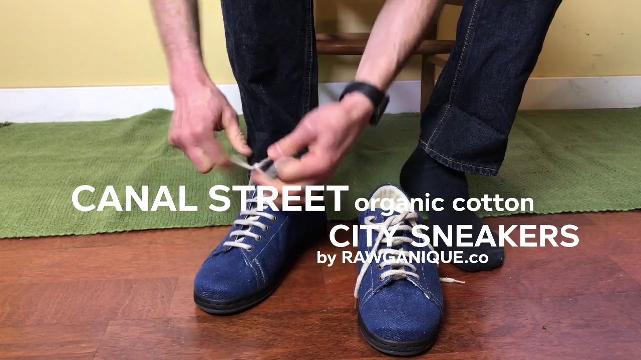 Handmade Organic Cotton Denim Sneakers "Canal Street" by Rawganique.co