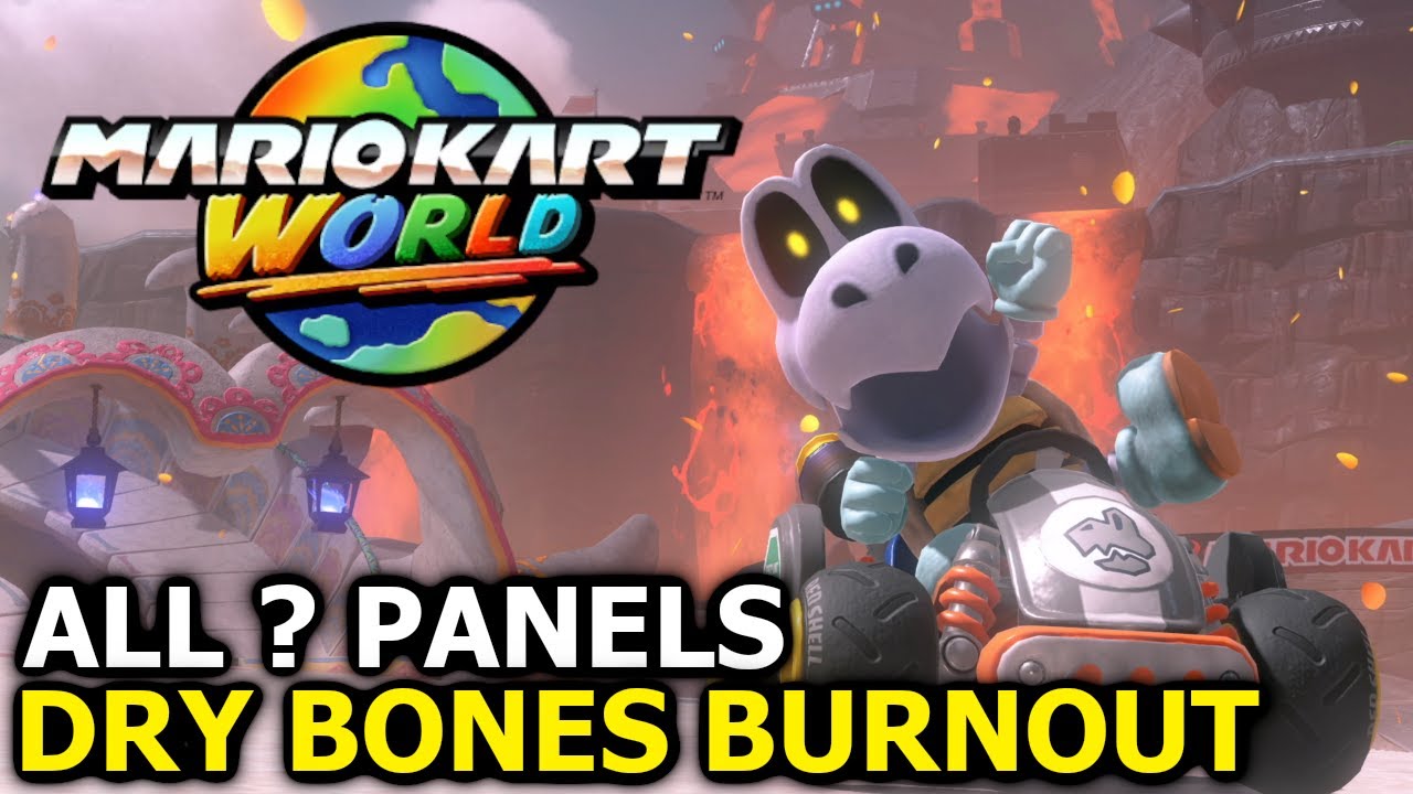 All ? Panels in Dry Bones Burnout - Mario Kart World - YouTube