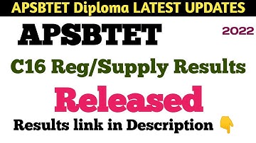 APSBTET C16 Results Released Update 2022 Results link in Description results update 2022