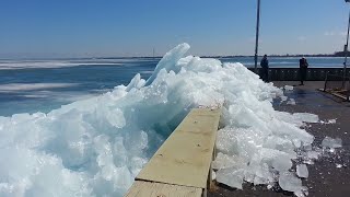 Ice Tsunami's Crashing into the shore.