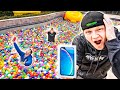 FIRST TO FIND iPHONE IN RAINBOW POOL BALL PIT!