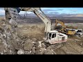 Terex RH30F With Xcentric Ripper &amp; Two Cat 385C Excavators Working Team - Sotiriadis/Labrianidis -4k