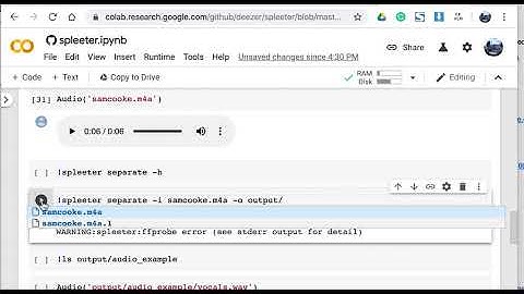 Using Spleeter to split music and accompaniment