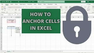 How To Anchor A Cell In Excel