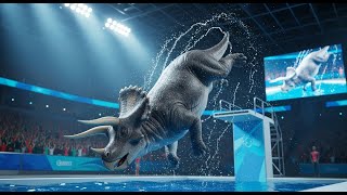 Jurassic Plunge: A Cinematic AI Study of Dinosaurs in High-Dive Competition 🦖🌊