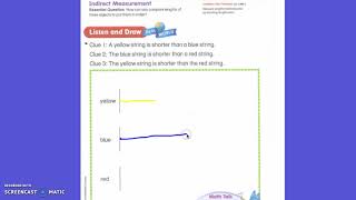 First Grade Math Lesson 9.2 Indirect Measurement