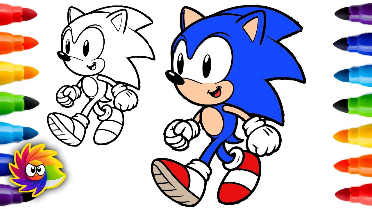 How to Color SONIC The Hedgehog | Colors Tumble. 