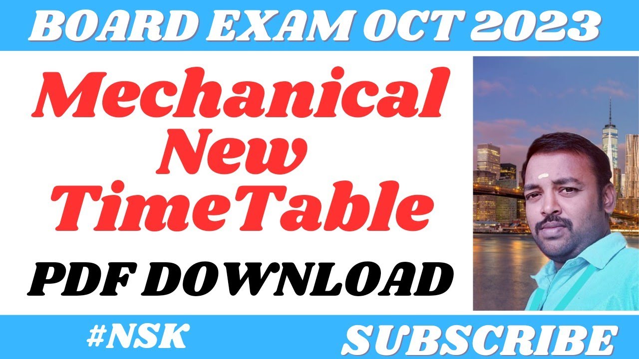 MECHANICAL ENGINEERING NEW TIME TABLE PDF DOWNLOAD | 
