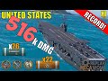 Damage record united states 516k damage  world of warships gameplay