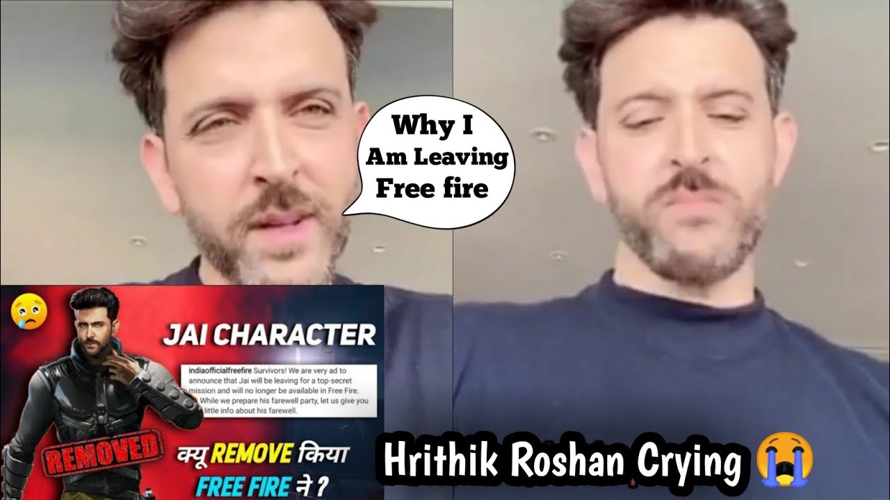 Hrithik roshan reaction on jai character removed from free fire hrithik roshan crying jai removed