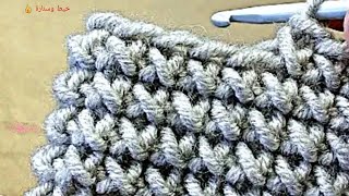 كروشيه غرزة الحشو المعكوسة شتويه حرفx خطوة بخطوة للمبتدئين  stitch crochet x