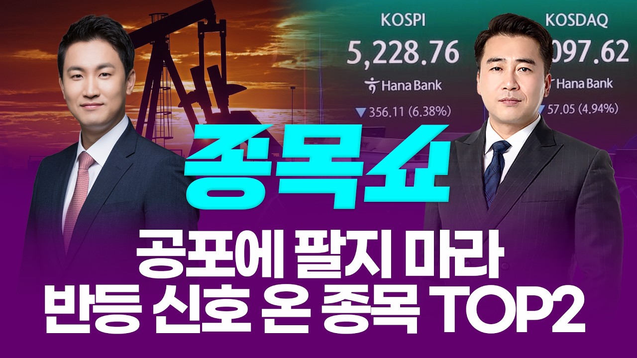 이번 폭락이 진짜 매수 기회, 반등 신호 온 종목 TOP2ㅣ 종목쇼 ㅣ260309