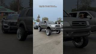 They weren't messing with these trucks #trucks #squattedtrucks #chevy #ford #liftedtrucks