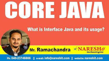 Core Java Tutorial | What is Interface Java and its usage? | Mr.Ramachandra