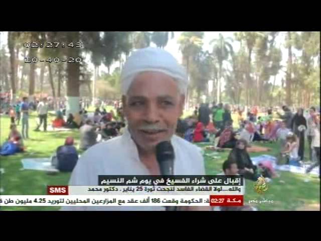 إقبال المصريين على الحدائق العامة احتفالا بأعياد الربيع