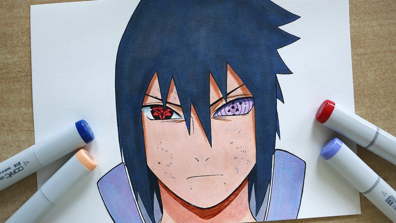 How to Draw Sasuke Uchiha - Step By Step Tutorial | Naruto - YouTube