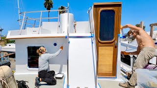DIY $100 Trawler Transformation Cabin Sides get PAINT