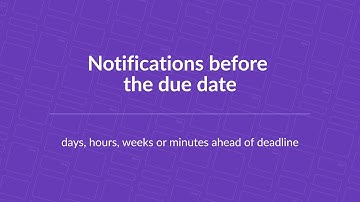 Notifications before the due date: days, hours, weeks or minutes ahead of deadline