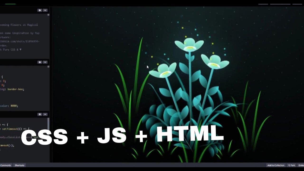 Blooming Flowers Animation | Visual Studio Code 2022 | HTML, CSS & JS ... image.